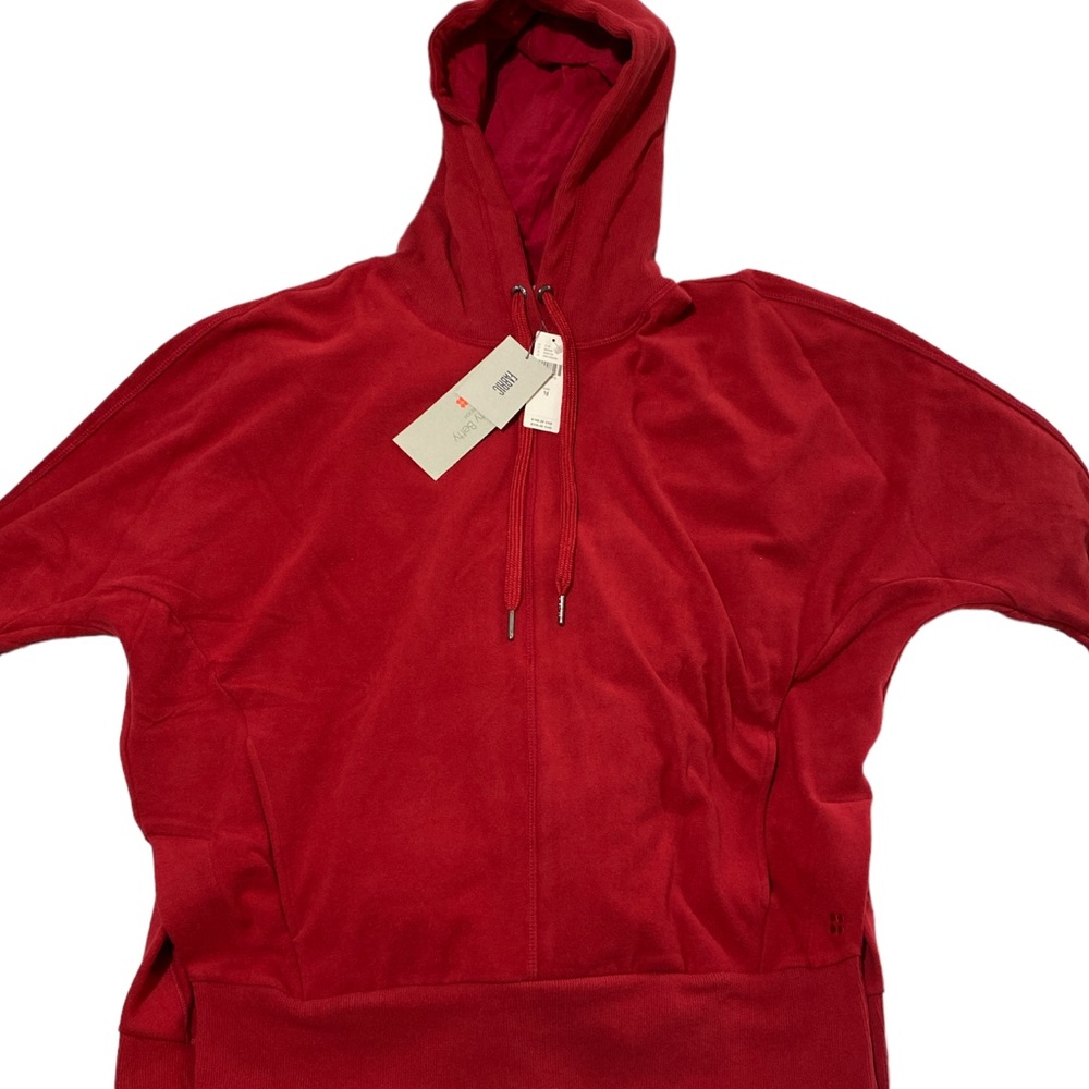 Sweaty Betty Liberate Luxe Fleece Tulip Red NWT Medium Hoodie